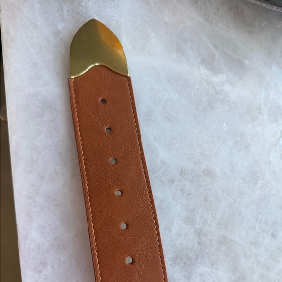 12th Tribe Jasper Brown and Gold Statement Belt Size XS/SXS/S - Picture 4 of 4